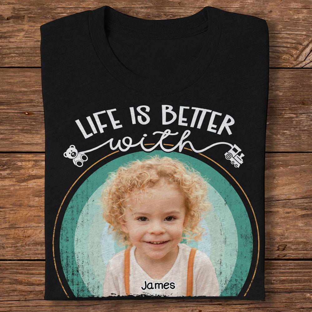 Custom Photo Life Is Better With Grandkids Family Dark Shirt N304 890254