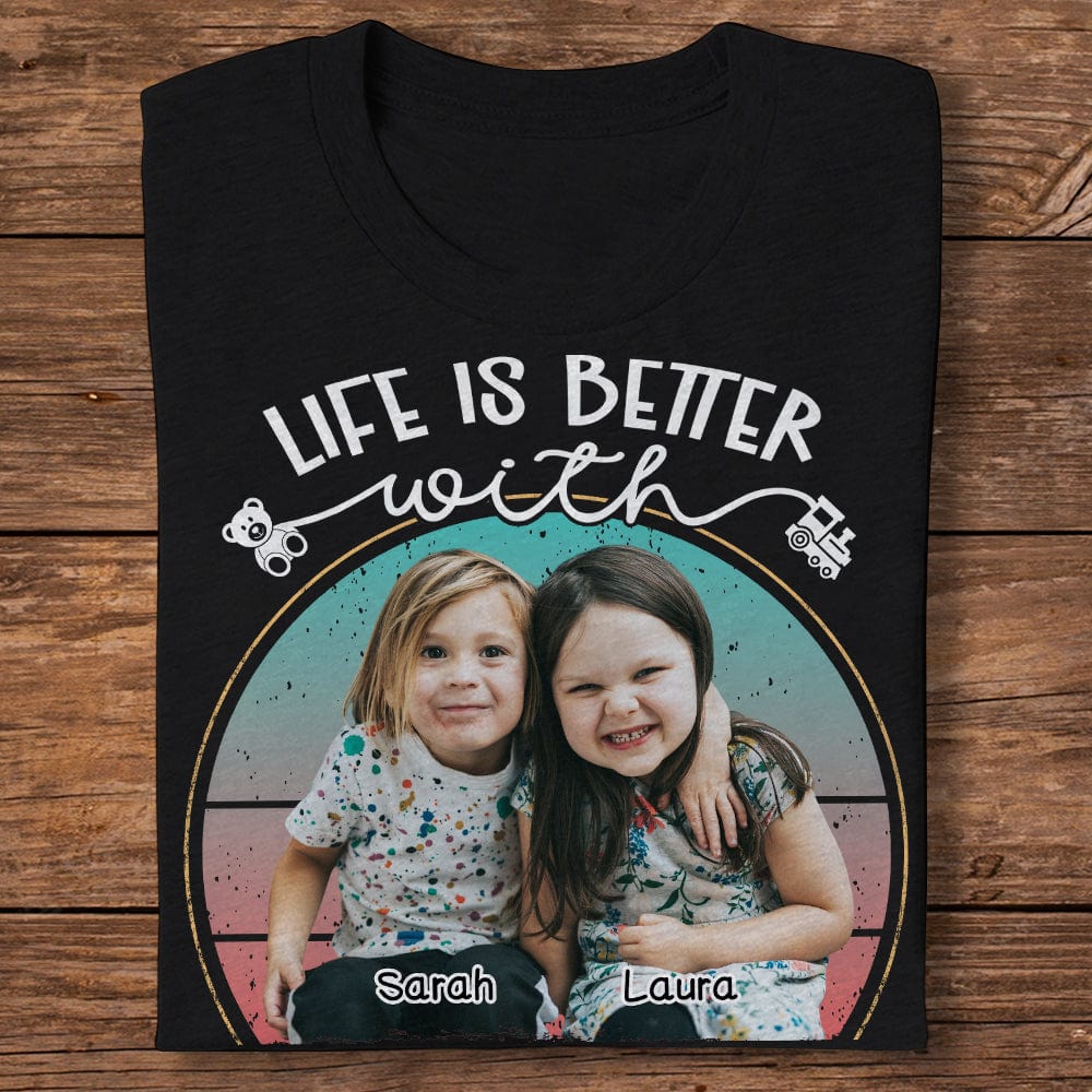 Custom Photo Life Is Better With Grandkids Family Dark Shirt N304 890254 - Image 3