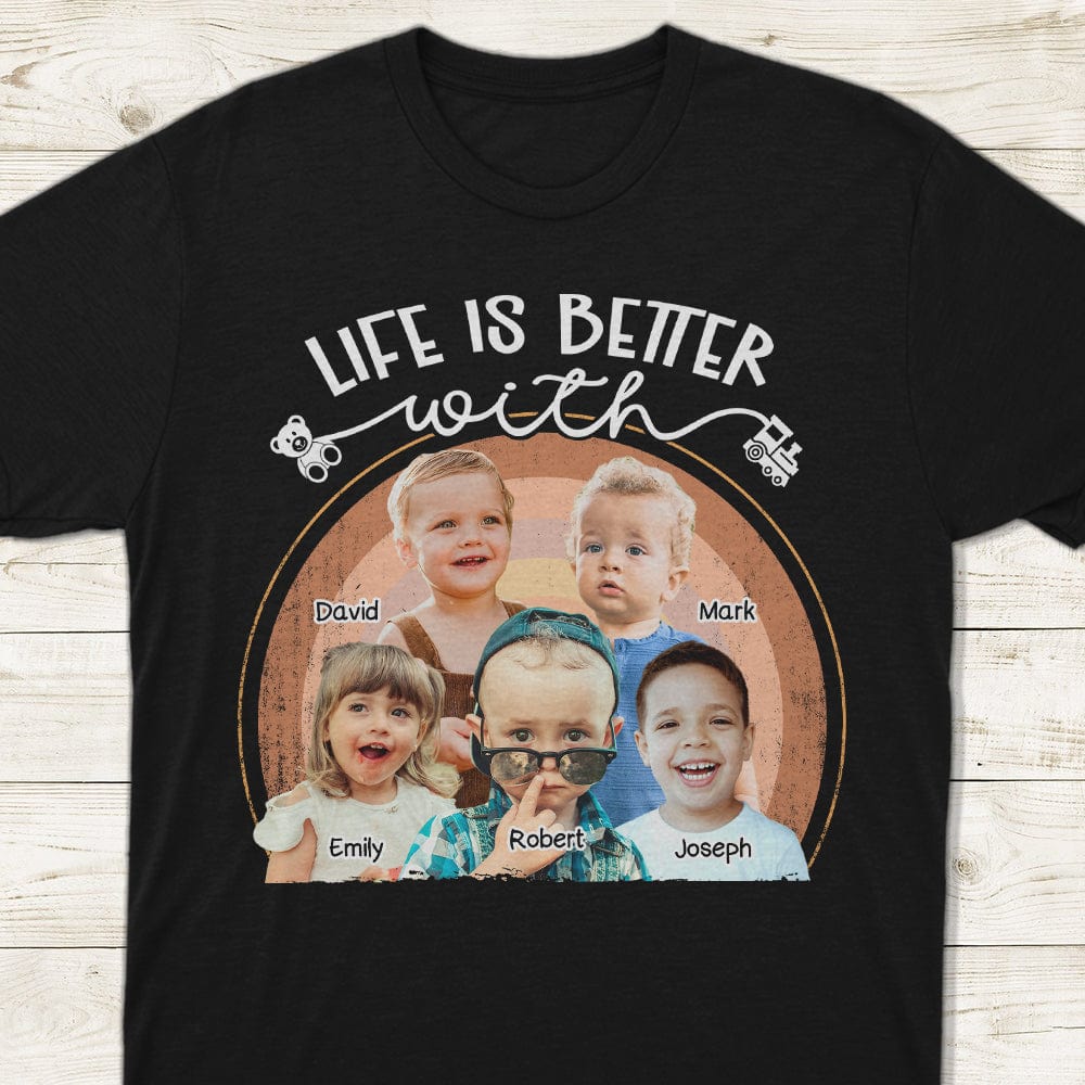 Custom Photo Life Is Better With Grandkids Family Dark Shirt N304 890254 - Image 4