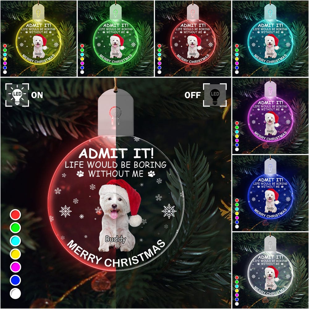 Custom Photo Life Would Be Boring Without Me Dog Cat Circle Led Acrylic Ornament HO82 893218 - Image 4