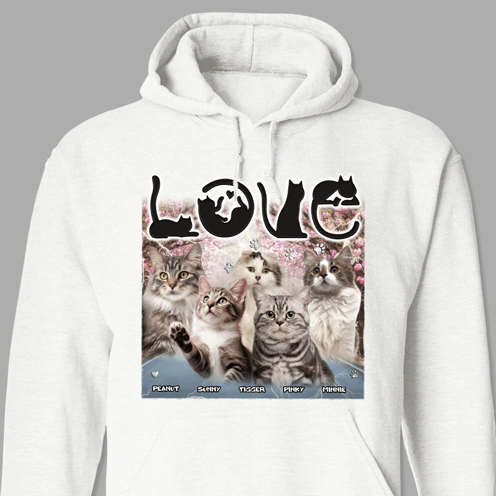 Custom Photo Love Cats Vintage Bootleg Bright Shirt N304 890140 - Image 6