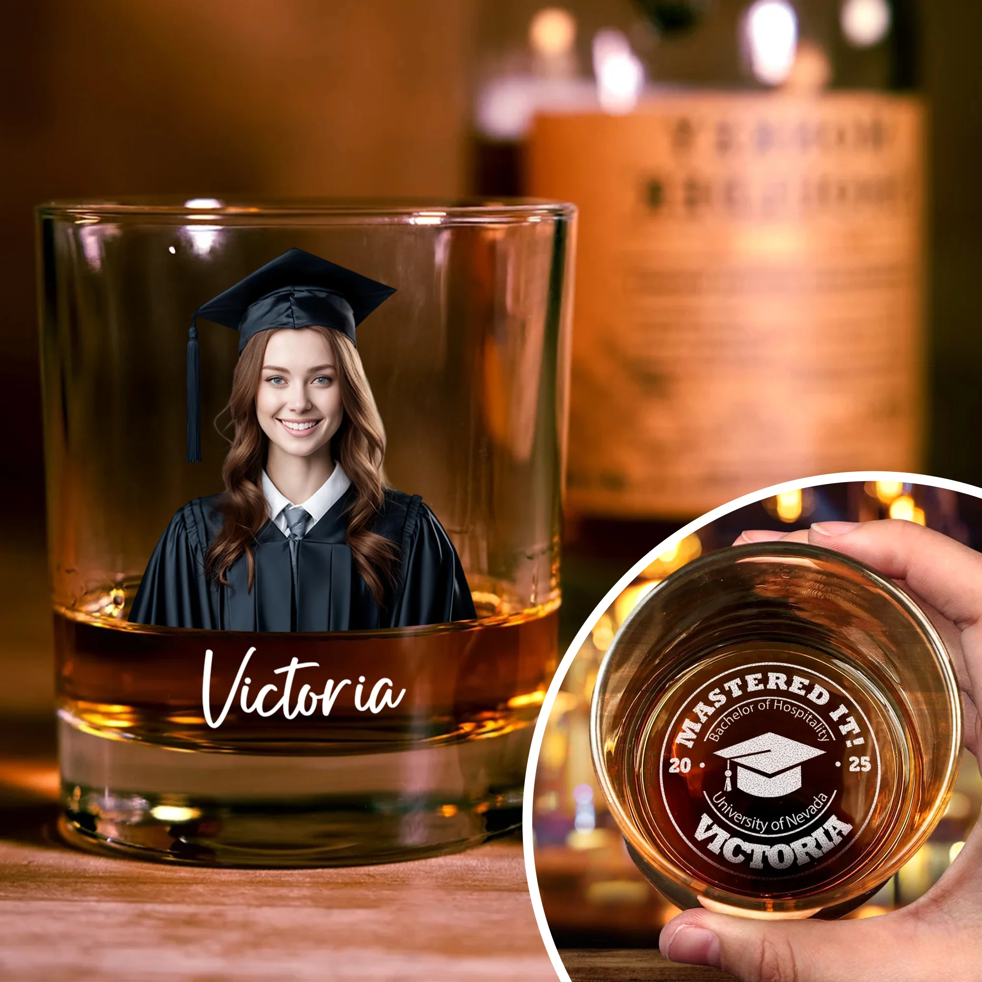 Custom Photo Mastered It! Rock Glass Gift For Graduation Day HO82 894216 - Image 3