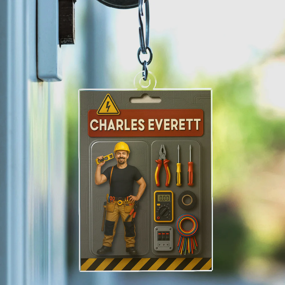 Custom Photo Mechanic Dad Figure Acrylic Keychain Gift For Dad HO82 894222 - Image 4