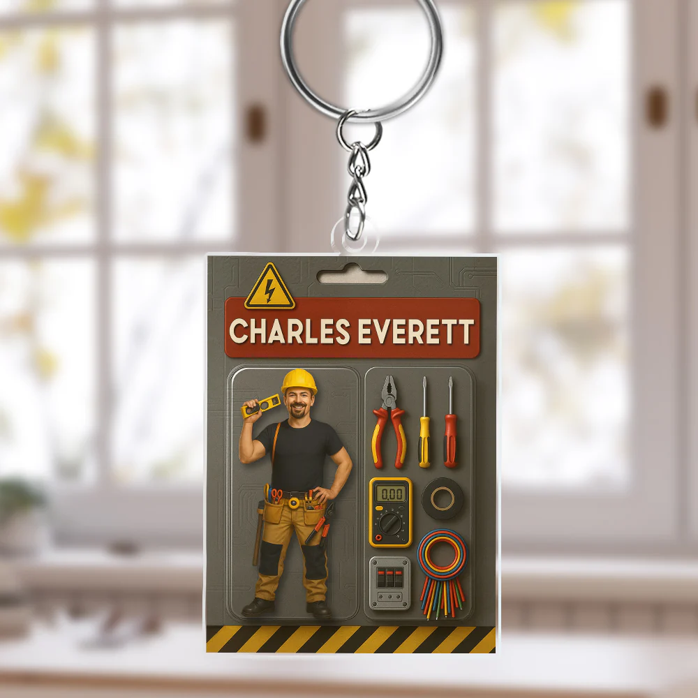 Custom Photo Mechanic Dad Figure Acrylic Keychain Gift For Dad HO82 894222 - Image 8