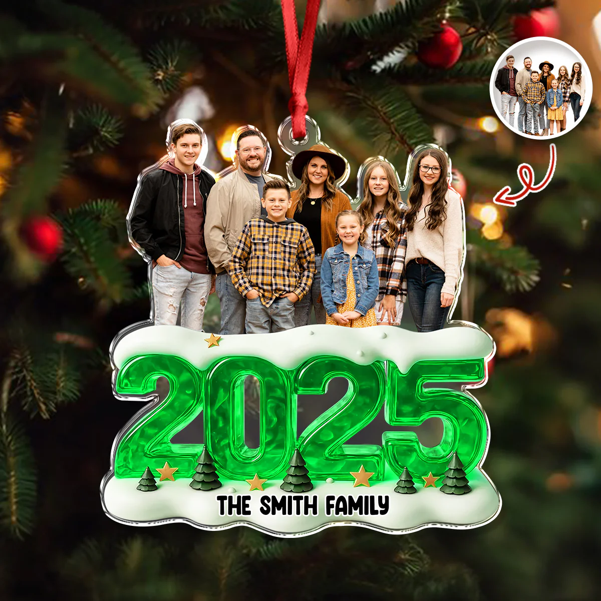Custom Photo Memorable Year Family Acrylic Ornament Gift For Mom, Dad, Brother, Sister, Kids HO82 900120 - Image 2