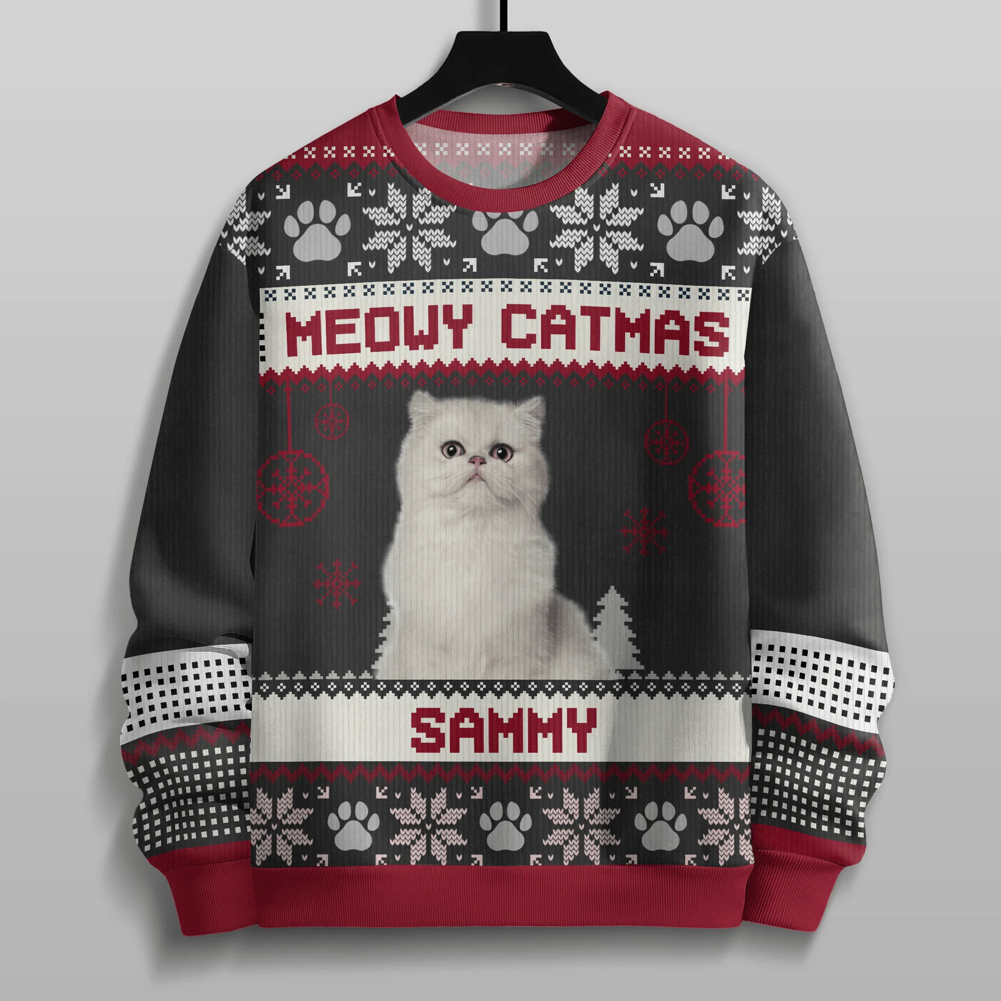 Custom Photo Meowy Catmas Funny Cartoon Cats All-Over-Print Ugly Sweater HO82 893112 - Image 6