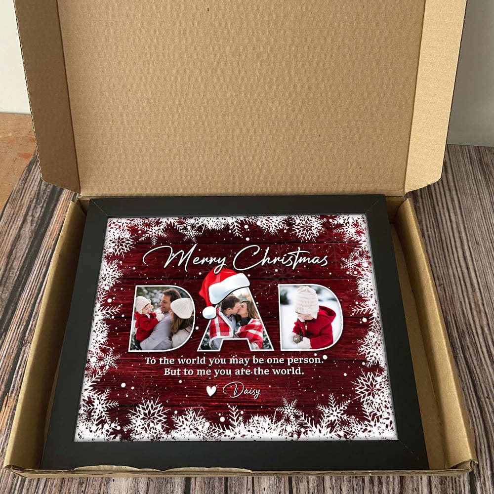 Custom Photo Merry Christmas For Dad Family Picture Frame TA29 HO82 889898 - Image 3