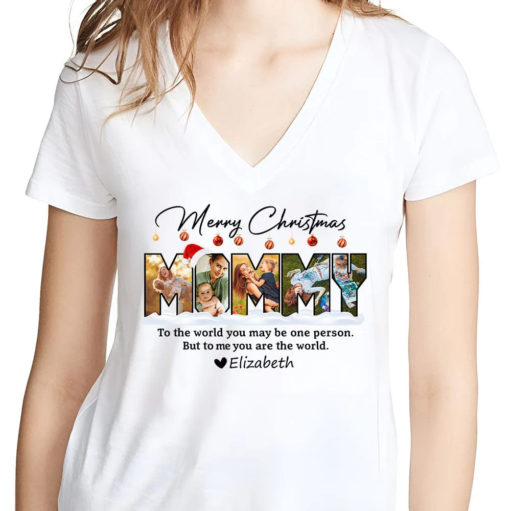 Custom Photo Merry Christmas Mommy To My World Bright Shirt TH10 DA199 889888 - Image 2