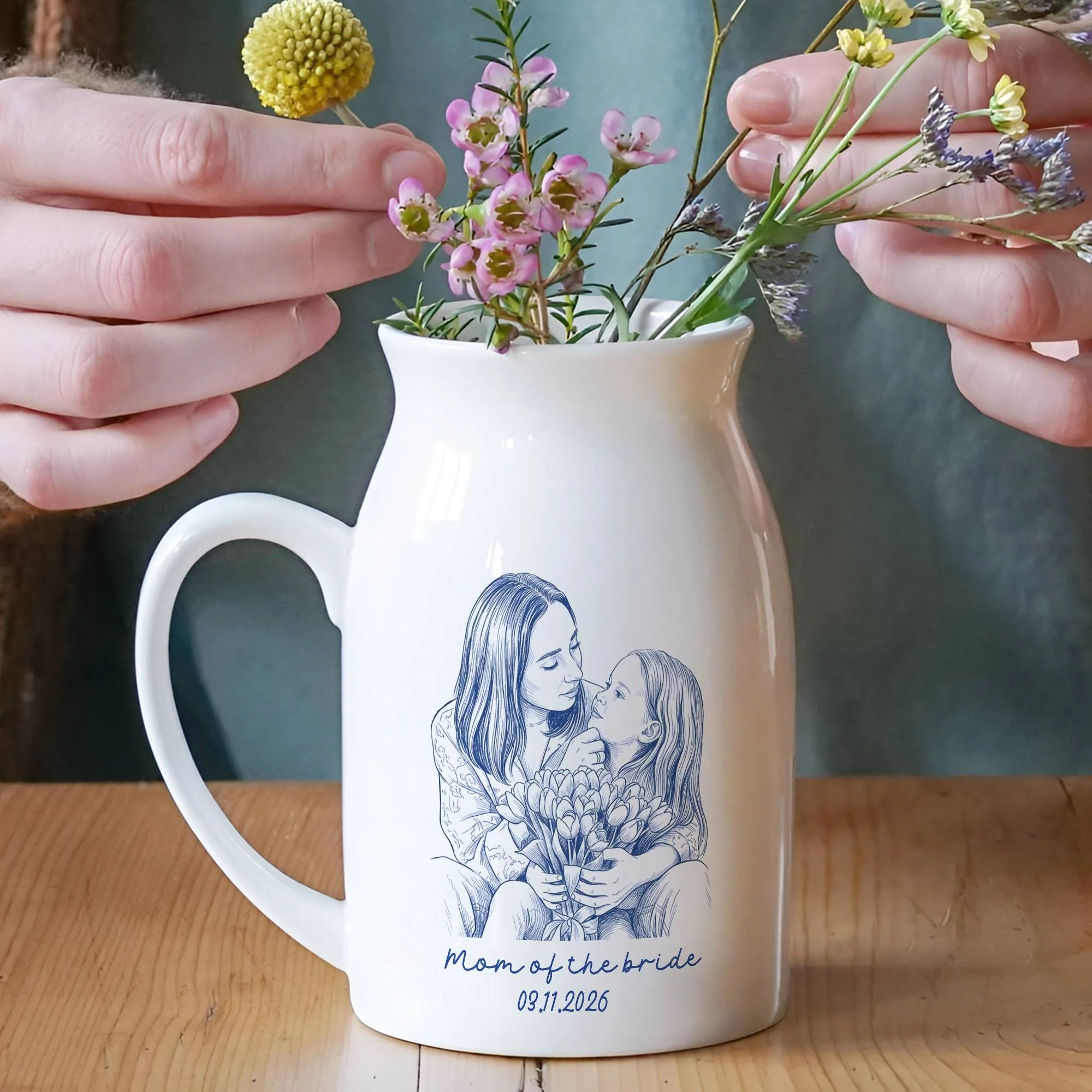 Custom Photo Mother of The Groom, Mother of the Bride Flower Vase - Gift For Mother's Day HO82 901832 - Image 8