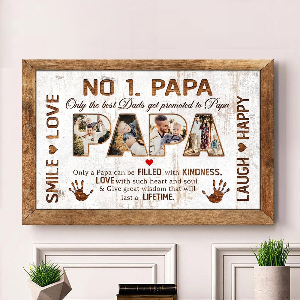 Custom Photo No 1. Papa Only The Best Dads Get Promoted To Papa Canvas HO82 890662 - Image 2