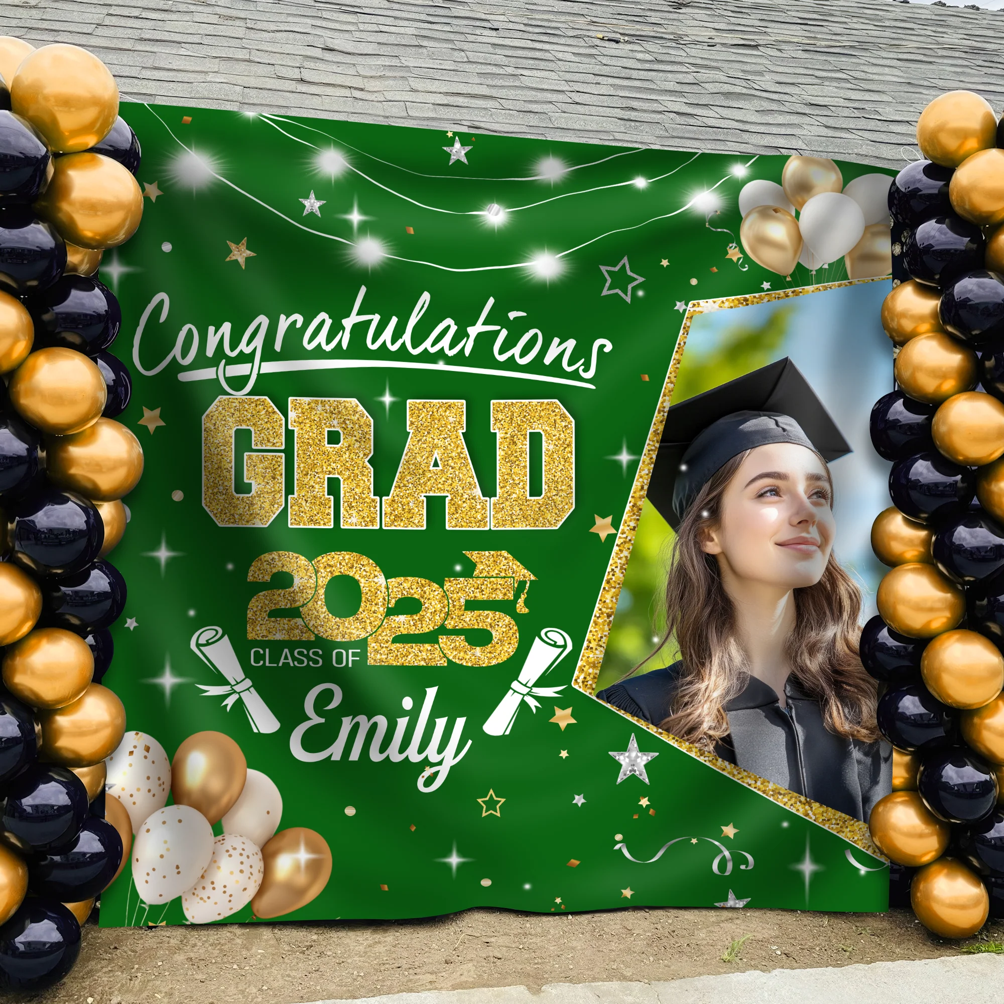 Custom Photo Party Decorations 2025 Congratulations Grad Backdrop HO82 893622 - Image 3