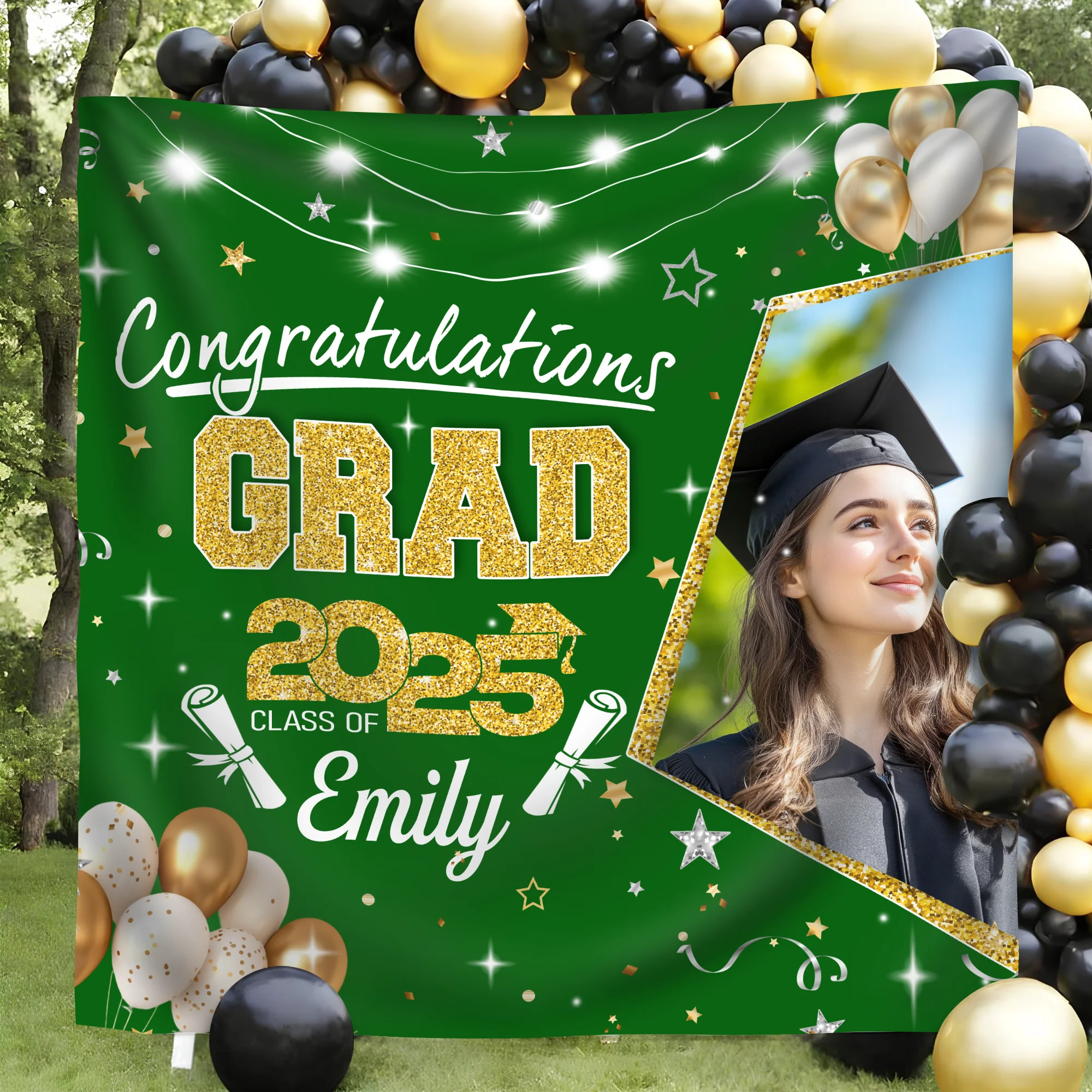 Custom Photo Party Decorations 2025 Congratulations Grad Backdrop HO82 893622 - Image 5