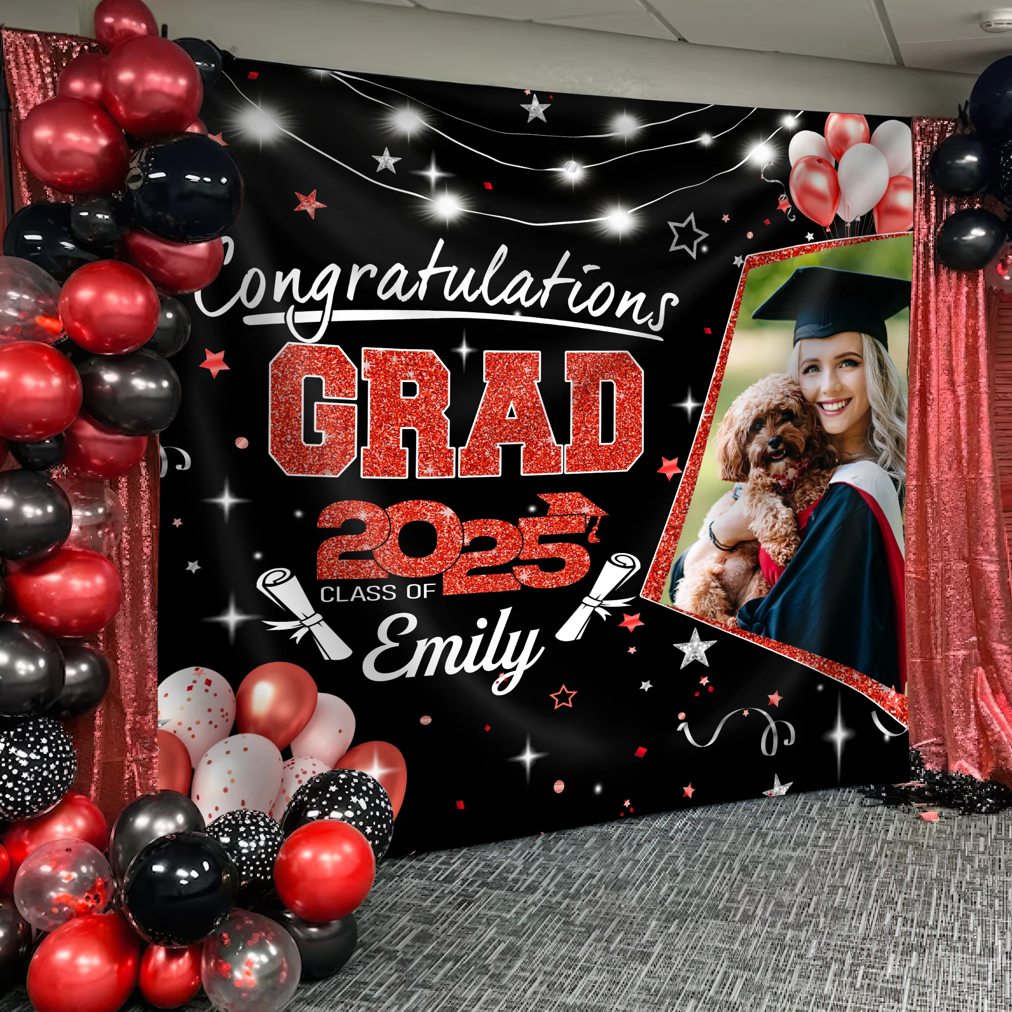 Custom Photo Party Decorations 2025 Congratulations Grad Backdrop HO82 893622 - Image 9