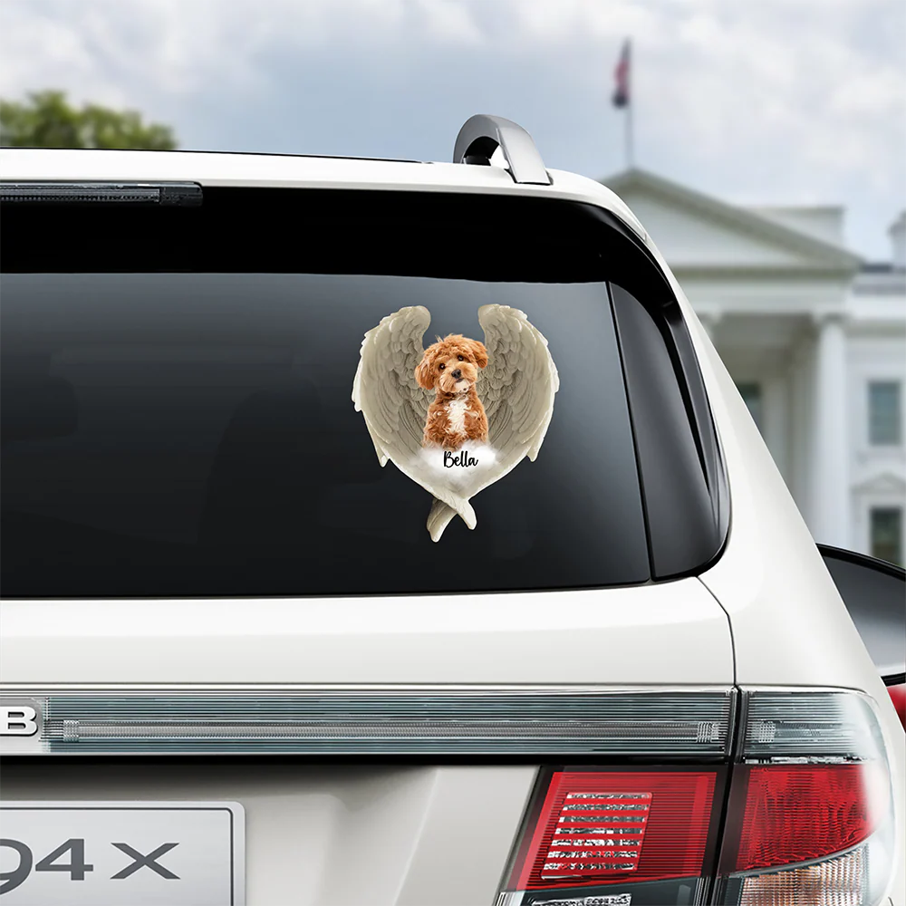 Custom Photo Pet Within Angel Wings Memorial Dog Cat Car Sticker HO82 900988 - Image 4