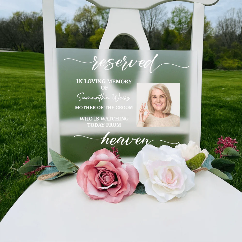 Custom Photo Reserved In Loving Memorial Acrylic Plaque and Stand TA29 890462