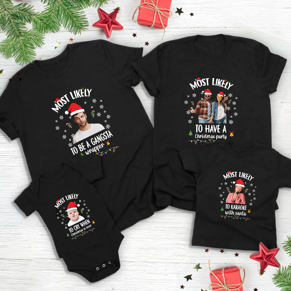 Custom Photo Santa Christmas Matching Family Shirt HO82 900410 - Image 2