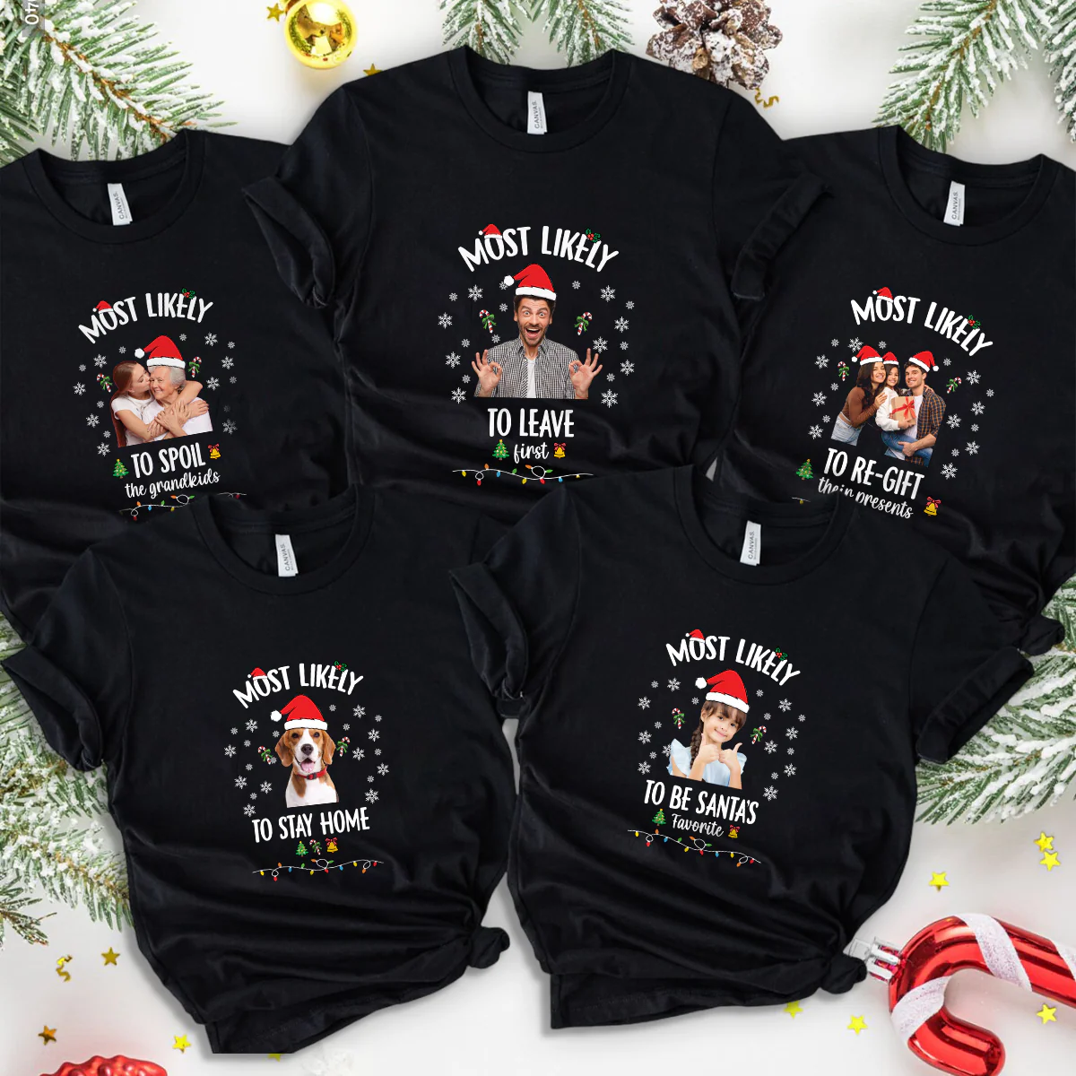 Custom Photo Santa Christmas Matching Family Shirt HO82 900410 - Image 4