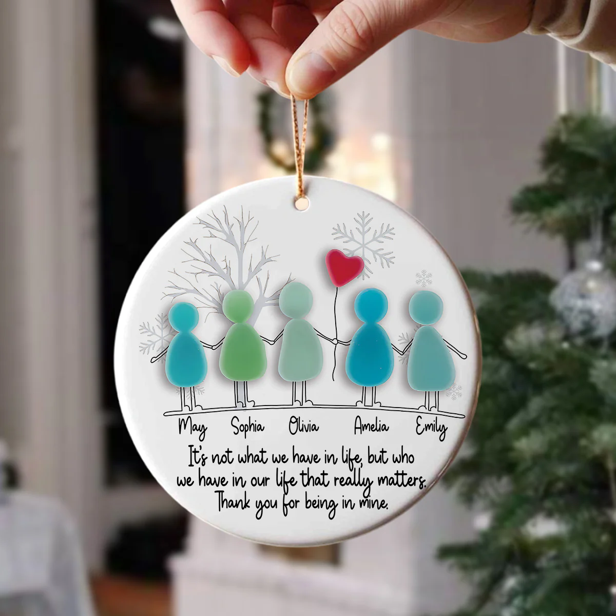 Custom Photo Sea Glass Friendship Besties Ceramic Ornament HO82 900222 - Image 6