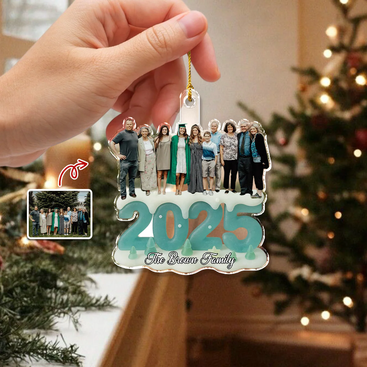 Custom Photo See Through You Family Acrylic Ornament Gift For Mom, Dad, Brother, Sister, Kids HO82 900208 - Image 6