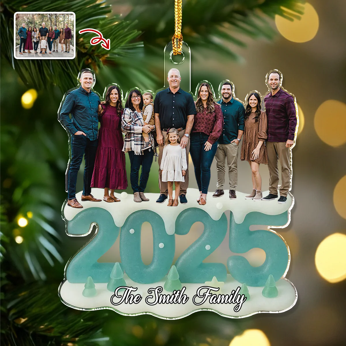 Custom Photo See Through You Family Acrylic Ornament Gift For Mom, Dad, Brother, Sister, Kids HO82 900208 - Image 8
