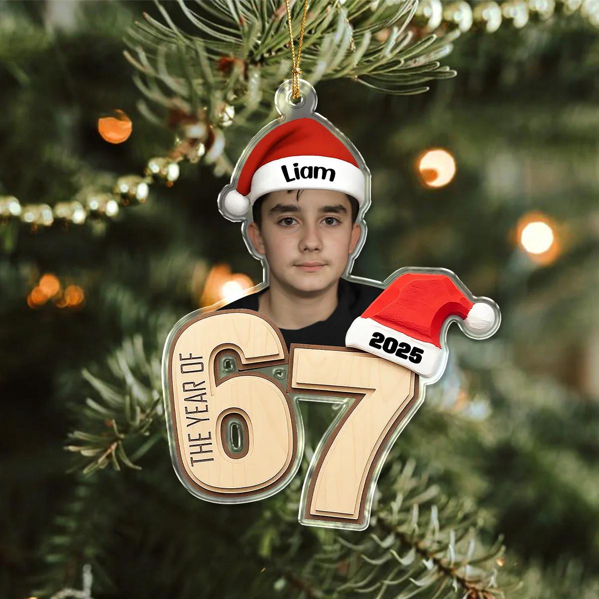 Custom Photo Six Seven Gen Alpha Humor Acrylic Ornament HO82 900704 - Image 3