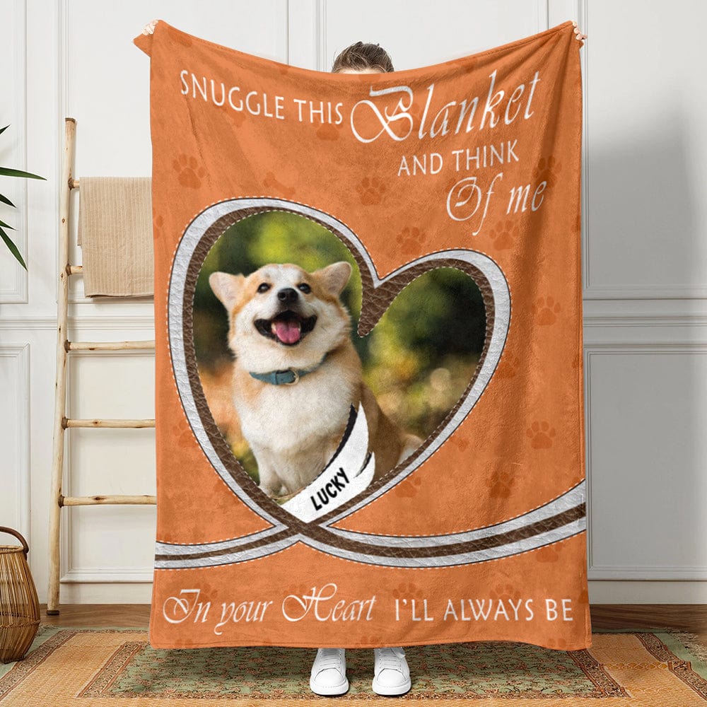 Custom Photo Snuggle This Blanket And Think Of Me For Dog Cat Lovers Blanket HO82 893092