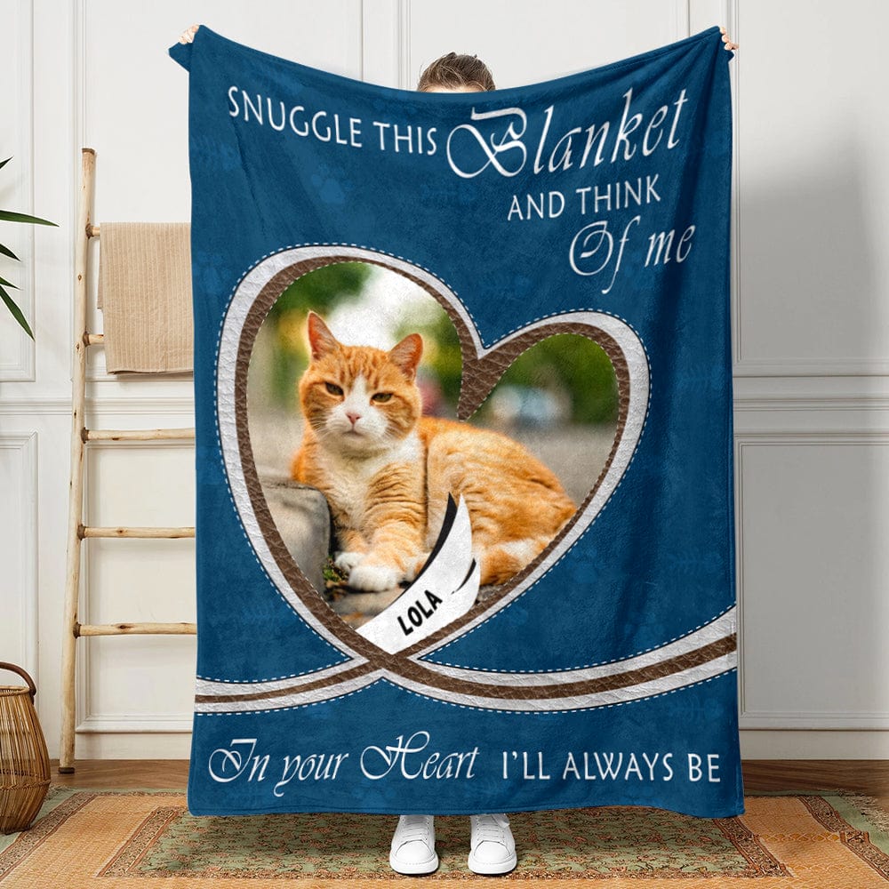 Custom Photo Snuggle This Blanket And Think Of Me For Dog Cat Lovers Blanket HO82 893092 - Image 2