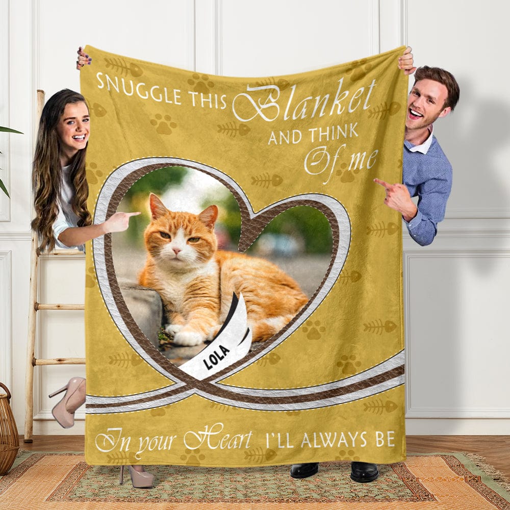 Custom Photo Snuggle This Blanket And Think Of Me For Dog Cat Lovers Blanket HO82 893092 - Image 4