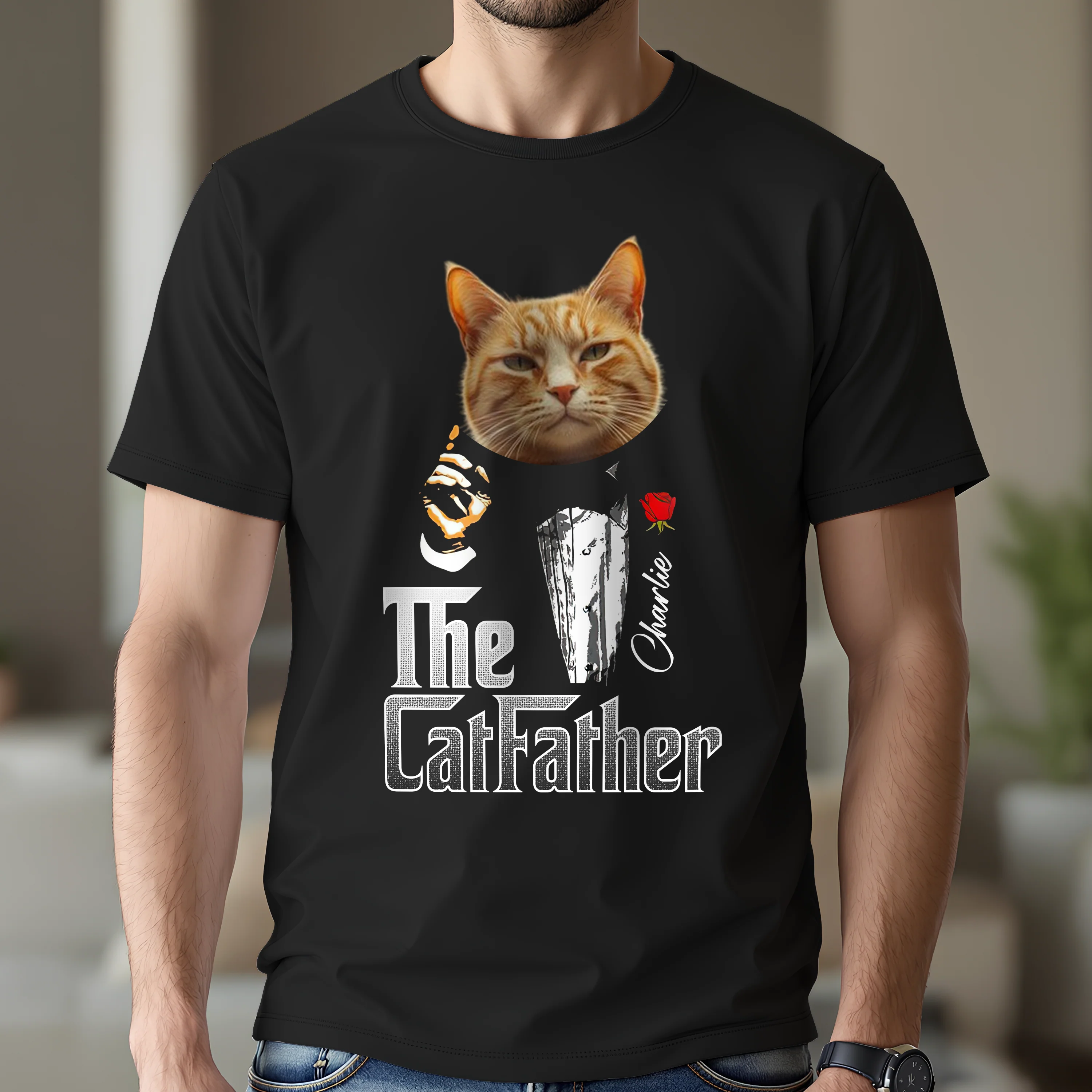 Custom Photo The Catfather Gentlemen Cat Shirt Personalized Gift For Dad HO82 893846 - Image 13