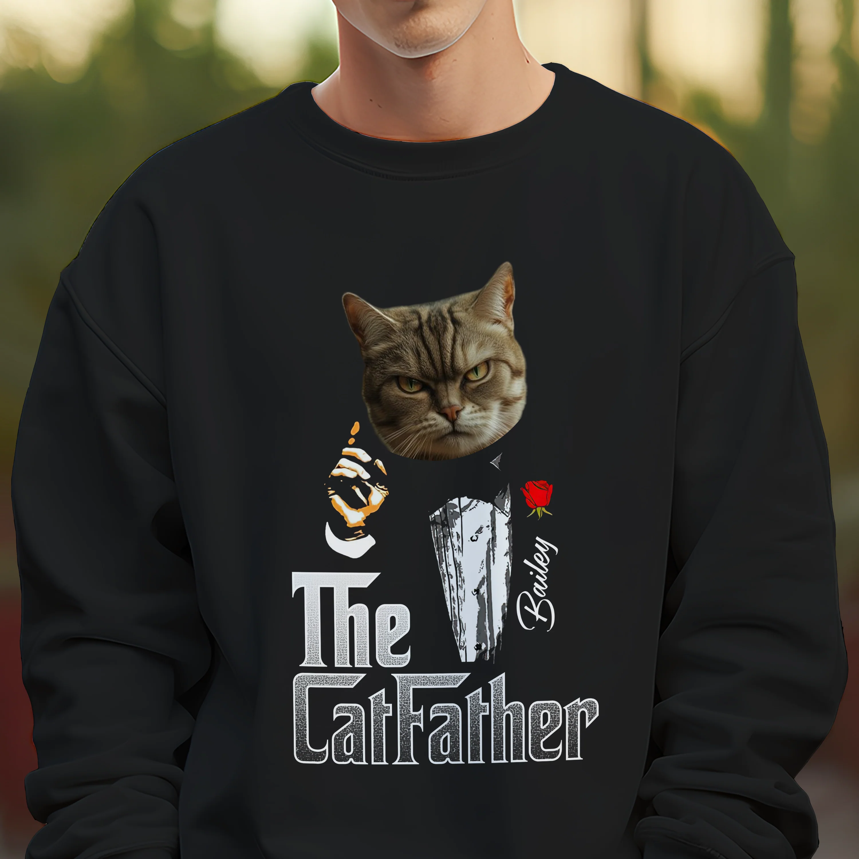 Custom Photo The Catfather Gentlemen Cat Shirt Personalized Gift For Dad HO82 893846 - Image 6