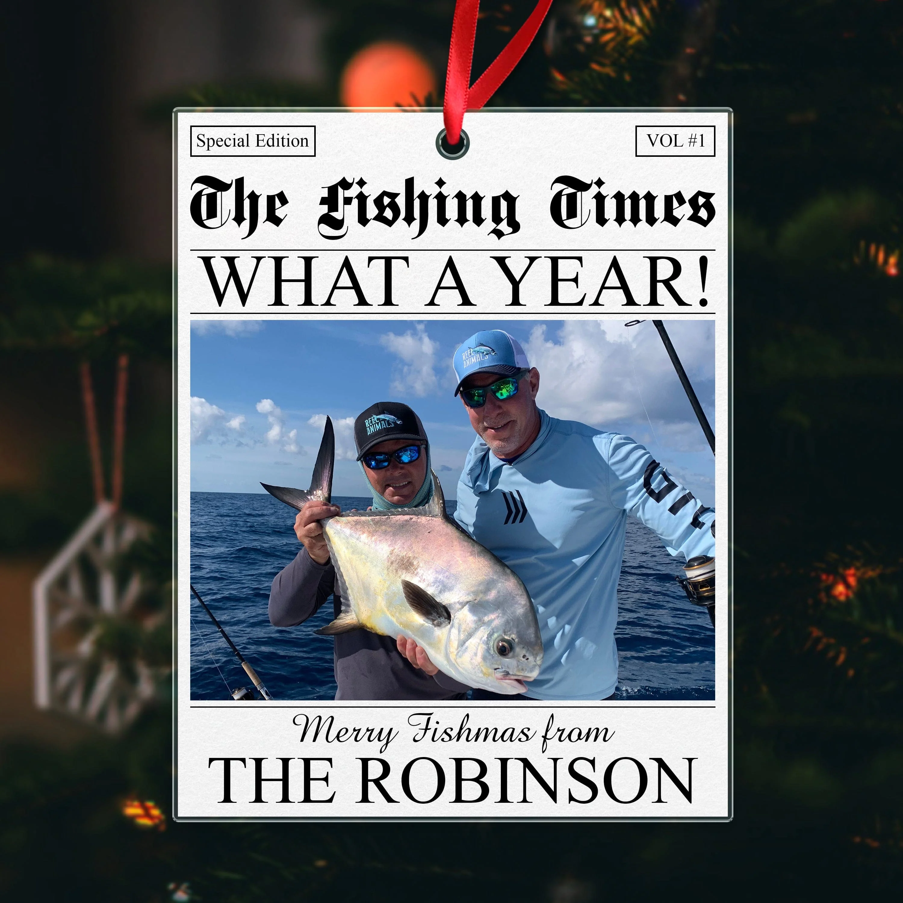 Custom Photo The Fishing Times Newspaper Best Catch Of The Year Acrylic Ornament HO82 N304 893314 - Image 3