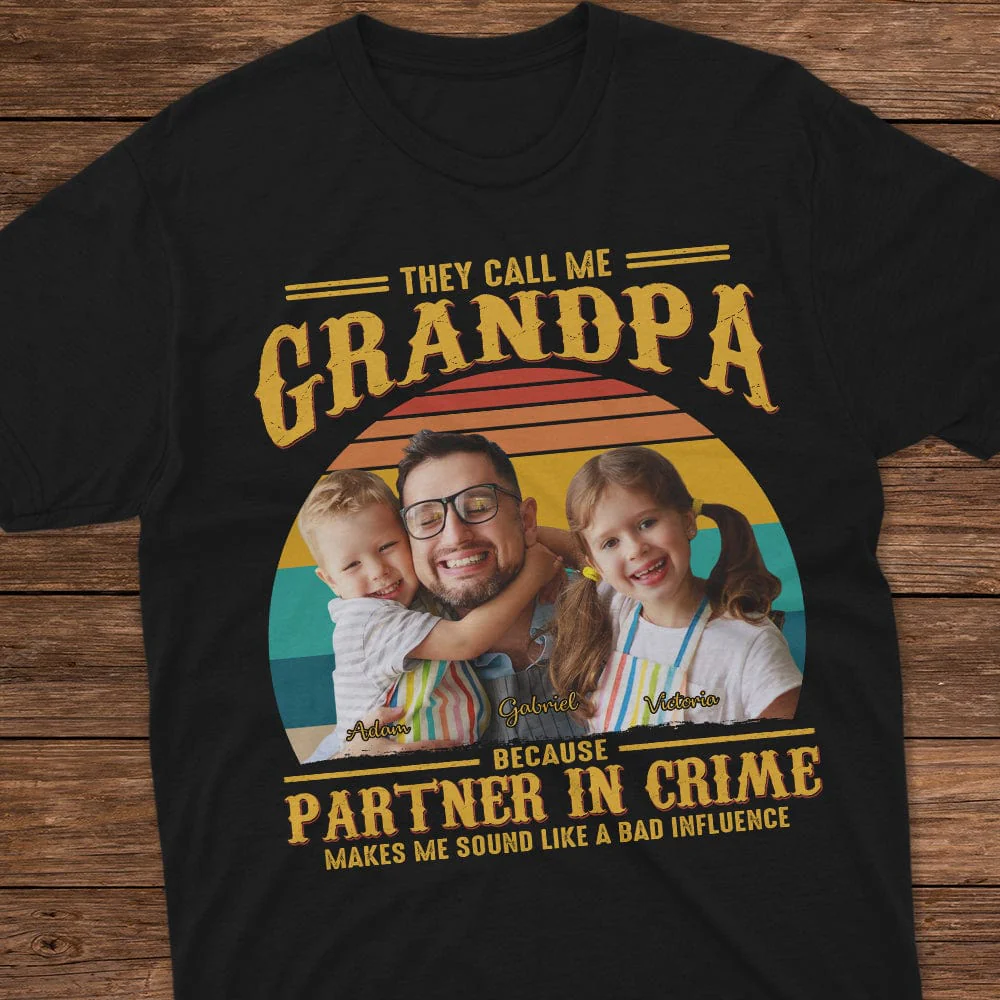 Custom Photo They Call Me Grandpa Family Dark Shirt TA29 890364