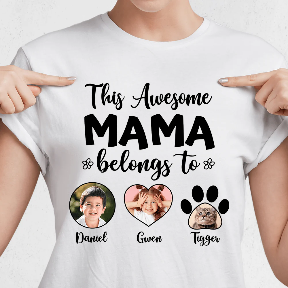 Custom Photo This Awesome Mama Belongs To Family Bright Shirt N304 890184 - Image 2