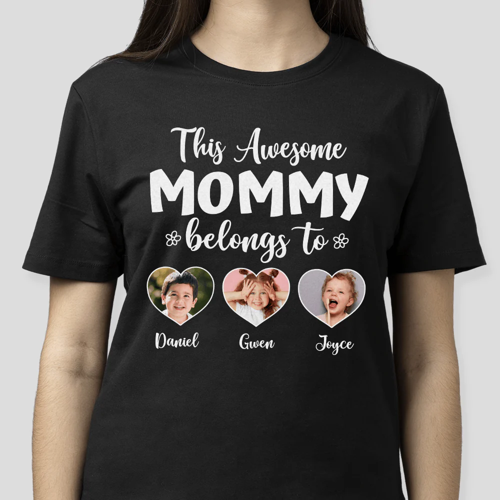 Custom Photo This Awesome Mama Belongs To Family Dark Shirt N304 890182