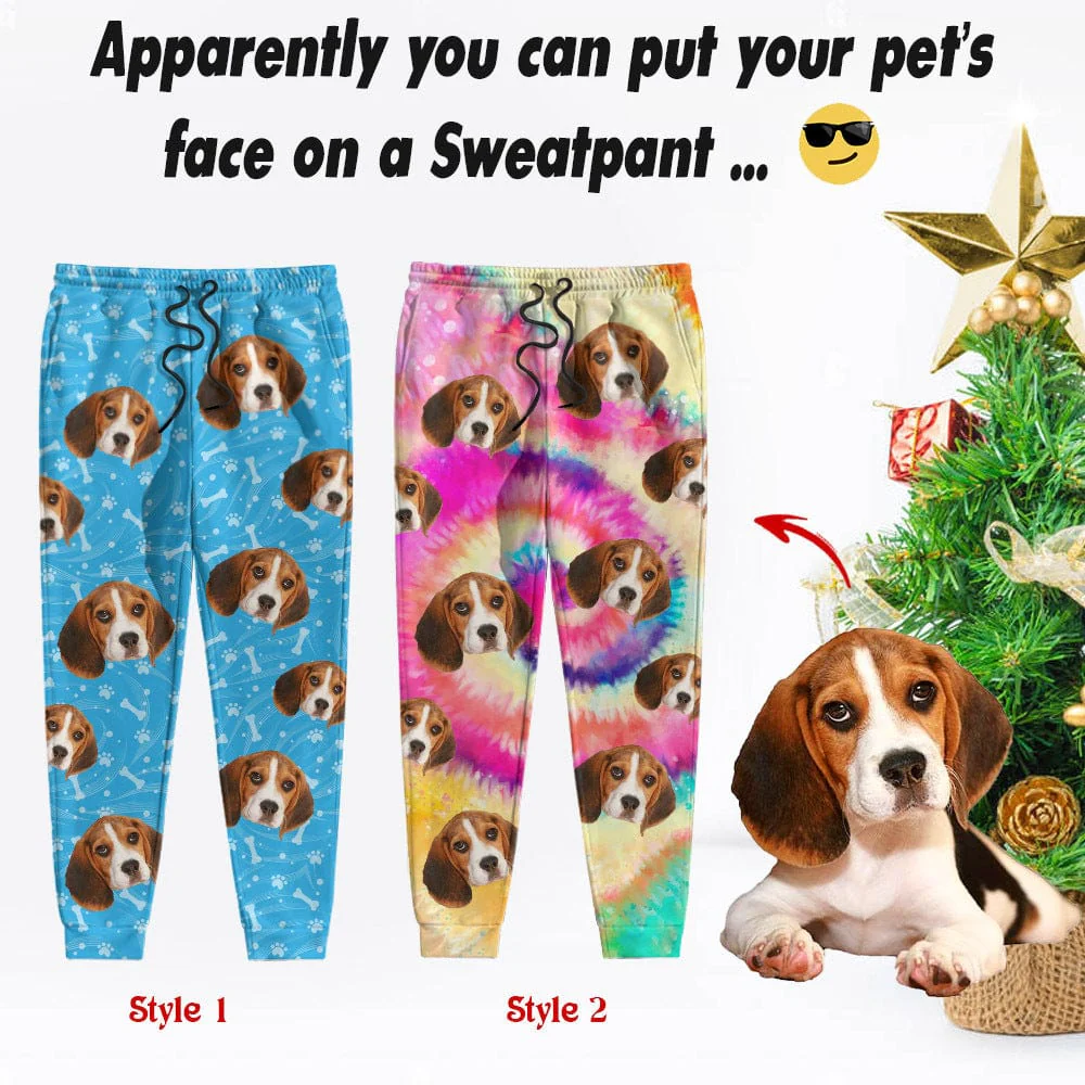 Custom Photo Tie Dye Background Dog Sweatpants N304 889608 - Image 3