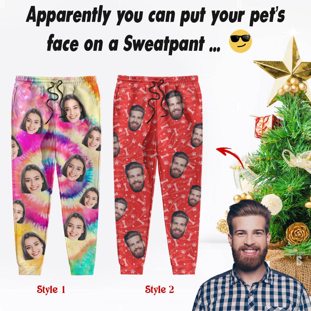 Custom Photo Tie Dye Background For Christmas Sweatpants N304 889604 - Image 4