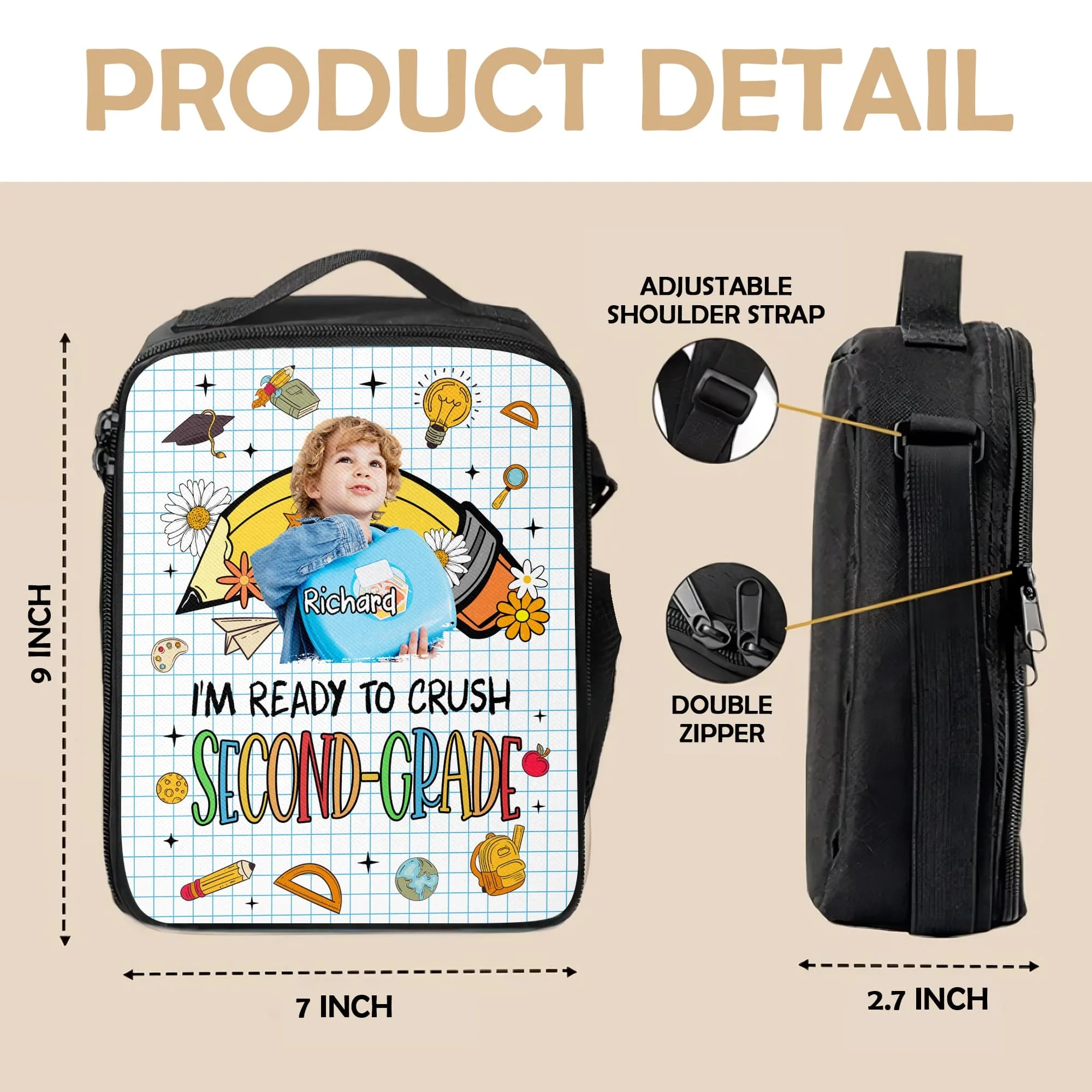 Custom Photo Today Is The First Day Of The Rest Of Your Life Back To School Gift For Kid Lunch Bag HO82 891308 - Image 4