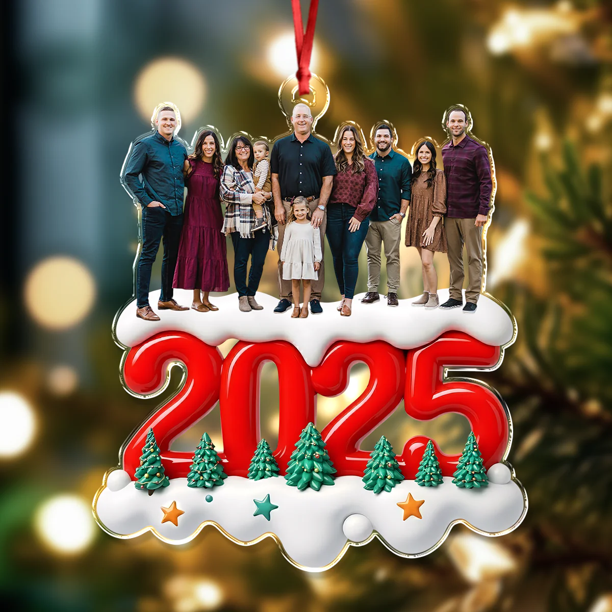 Custom Photo Together Forever Now Family Acrylic Ornament Gift For Mom, Dad, Brother, Sister, Kids HO82 900210 - Image 2
