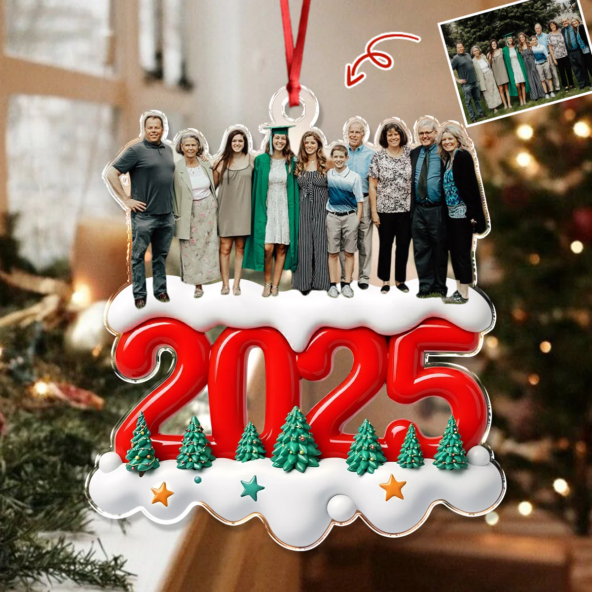 Custom Photo Together Forever Now Family Acrylic Ornament Gift For Mom, Dad, Brother, Sister, Kids HO82 900210 - Image 3