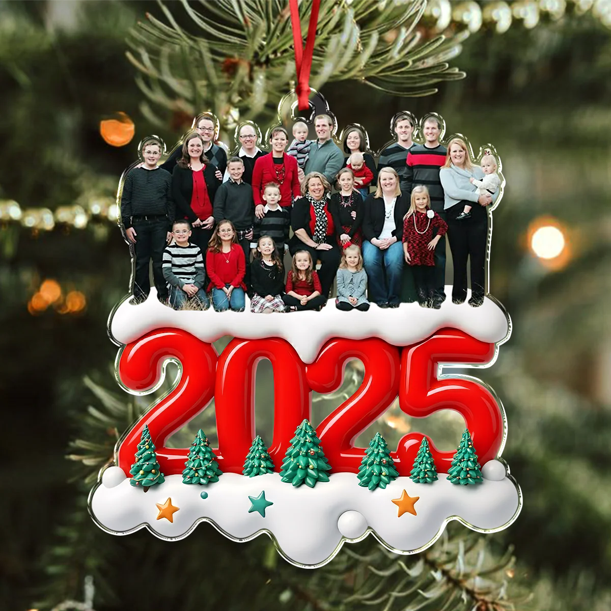 Custom Photo Together Forever Now Family Acrylic Ornament Gift For Mom, Dad, Brother, Sister, Kids HO82 900210 - Image 5