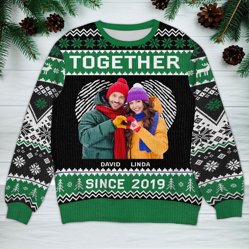 Custom Photo Together - Personalized Custom Couple All-Over-Print Ugly Sweater HO82 893072 - Image 2