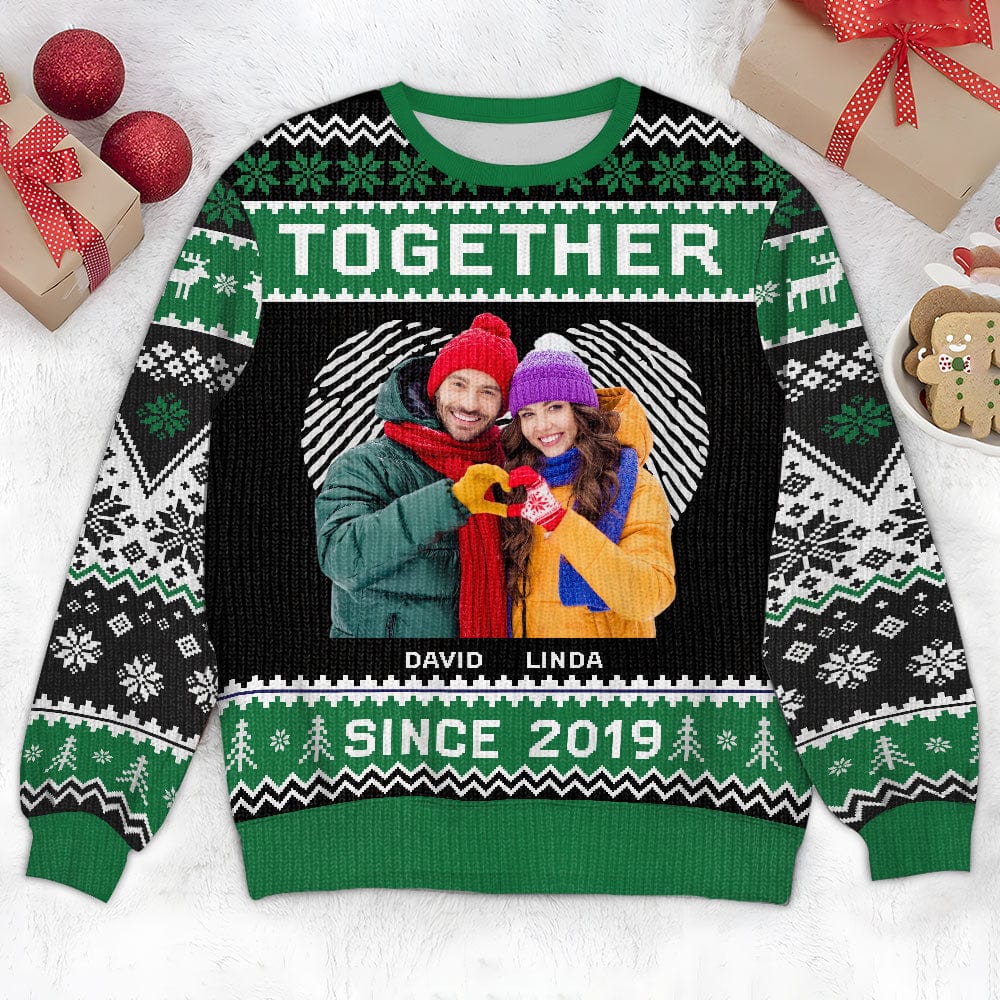 Custom Photo Together - Personalized Custom Couple All-Over-Print Ugly Sweater HO82 893072 - Image 3