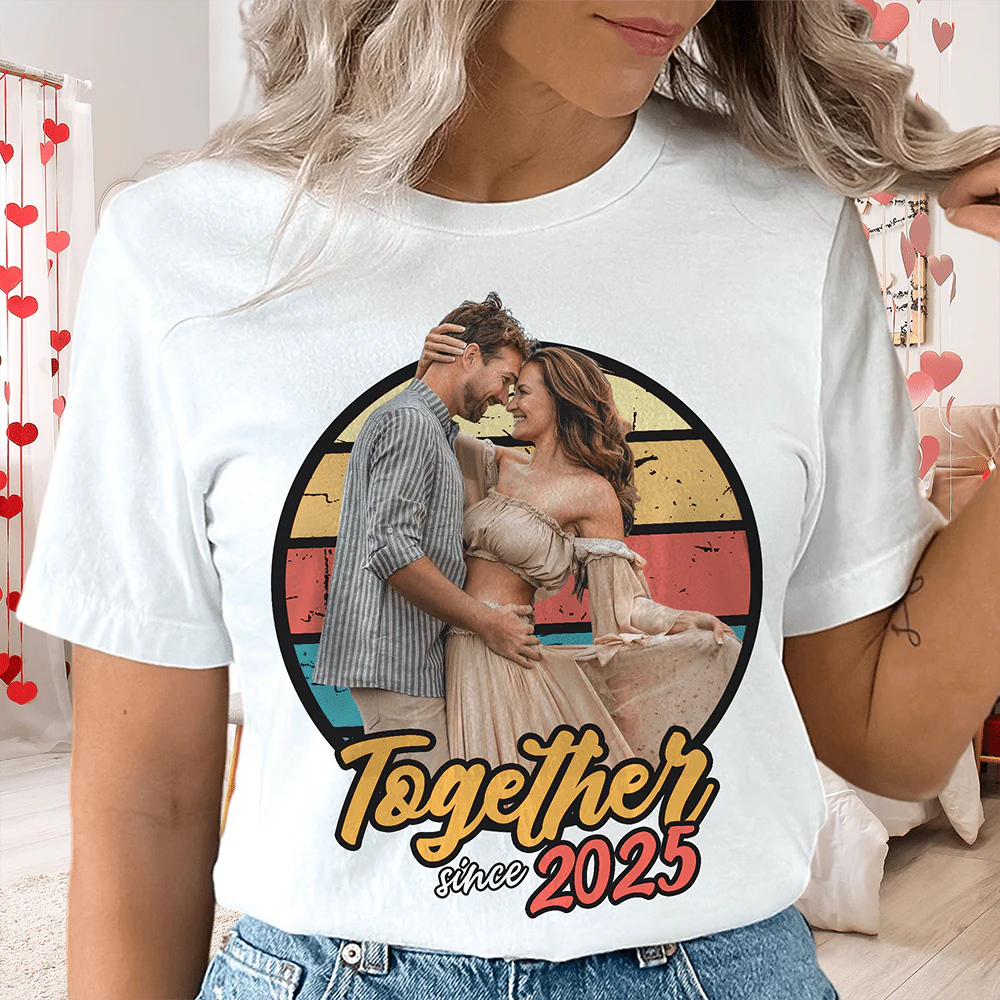 Custom Photo Vintage Girlfriend Boyfriend Vintage Birthday Valentine Gift Couple Bright Shirt HO82 893390