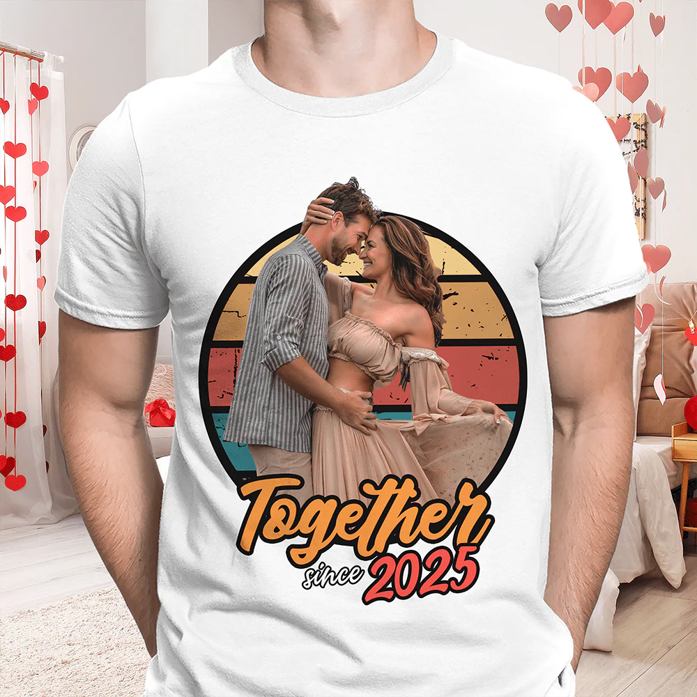 Custom Photo Vintage Girlfriend Boyfriend Vintage Birthday Valentine Gift Couple Bright Shirt HO82 893390 - Image 2