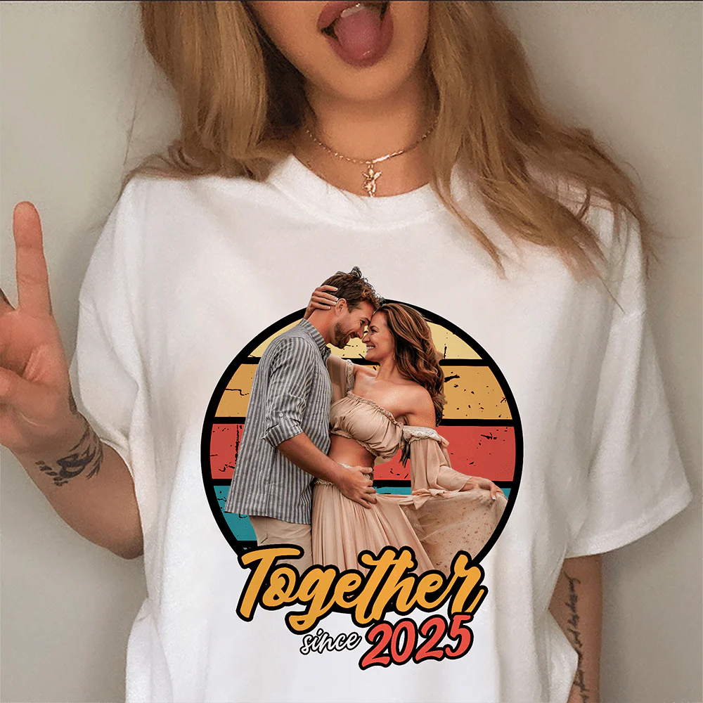 Custom Photo Vintage Girlfriend Boyfriend Vintage Birthday Valentine Gift Couple Bright Shirt HO82 893390 - Image 3