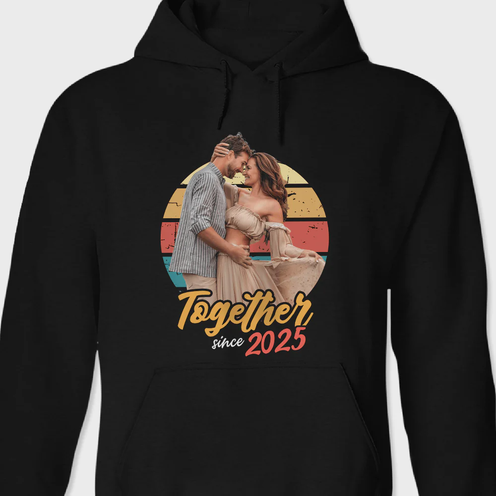 Custom Photo Vintage Girlfriend Boyfriend Vintage Birthday Valentine Gift Couple Dark Shirt HO82 893392 - Image 5