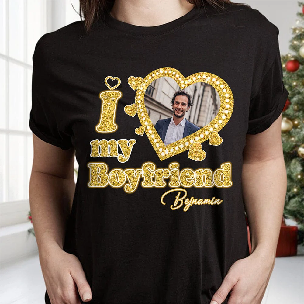 Custom Photo Vintage Style Valentine Gift Couple Dark Shirt HO82 893398