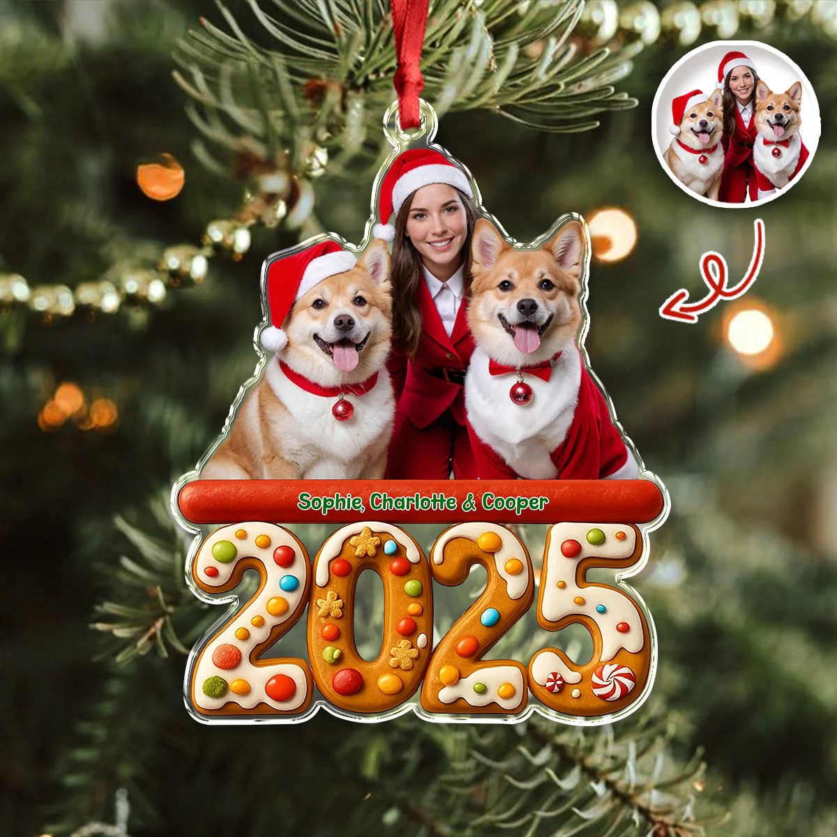 Custom Photo We And Our Dog Family Acrylic Ornament Gift For Dog Lovers HO82 900060 - Image 6