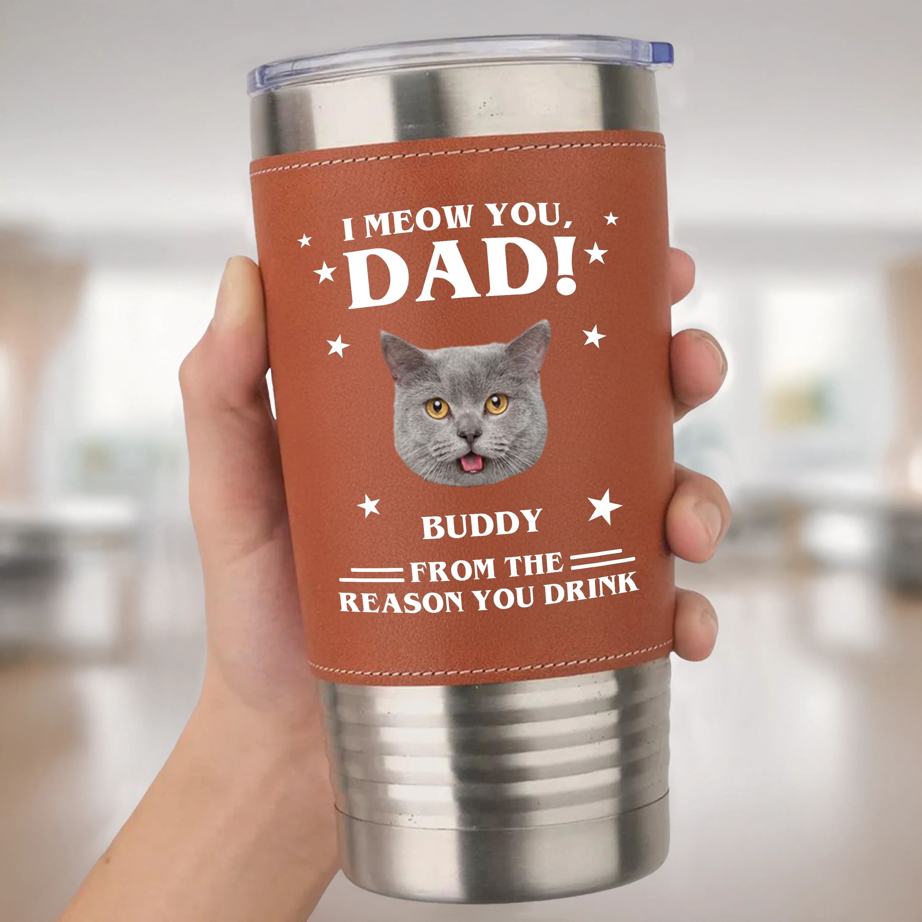 Custom Photo We Meow You - Cat Tumbler Gift For Dad For Cat Dad HO82 894120 - Image 3