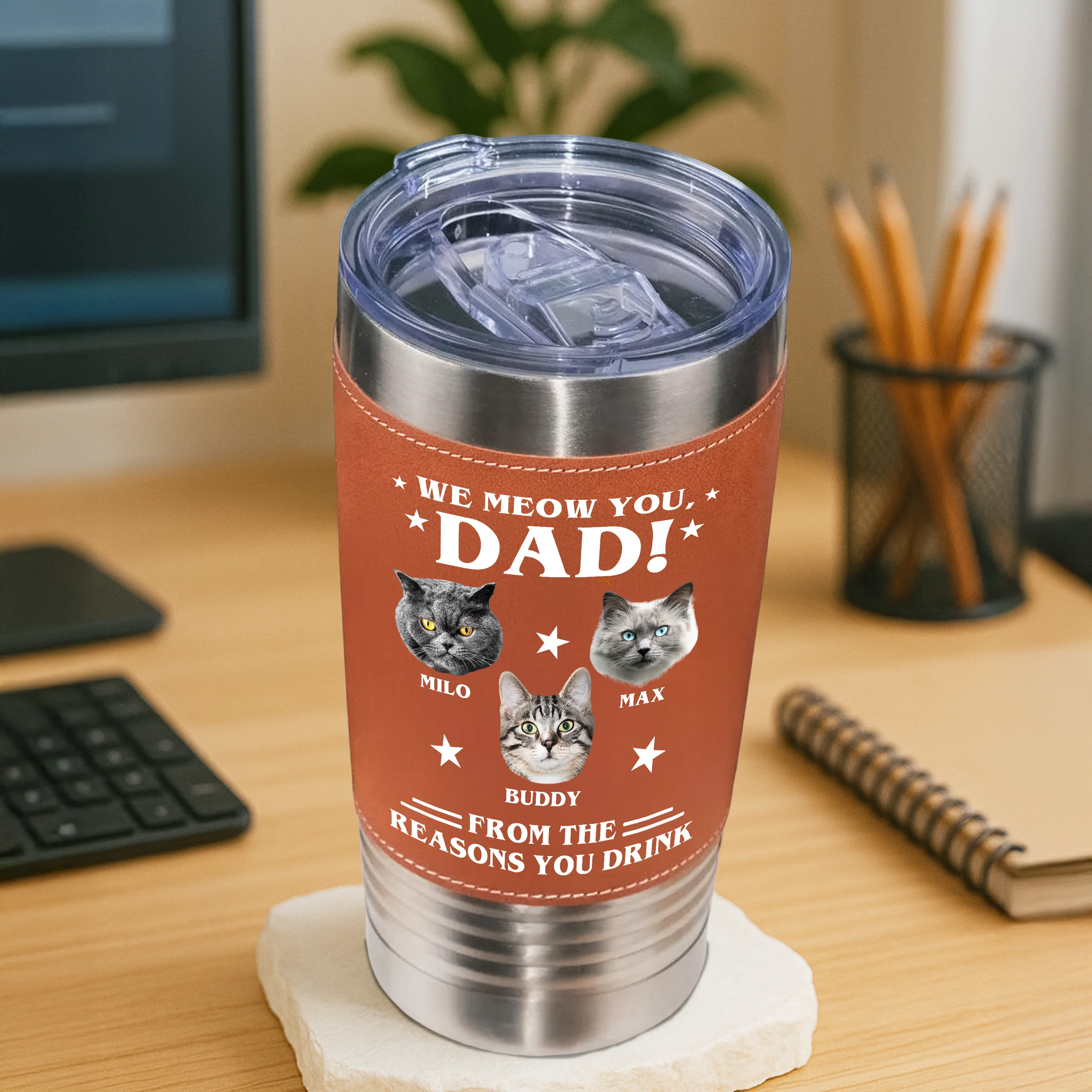 Custom Photo We Meow You - Cat Tumbler Gift For Dad For Cat Dad HO82 894120 - Image 4
